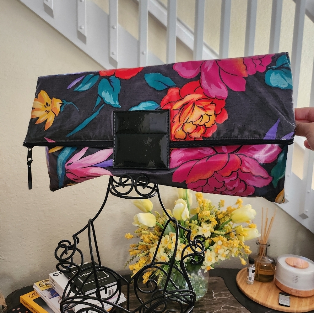 Oversized floral clutch